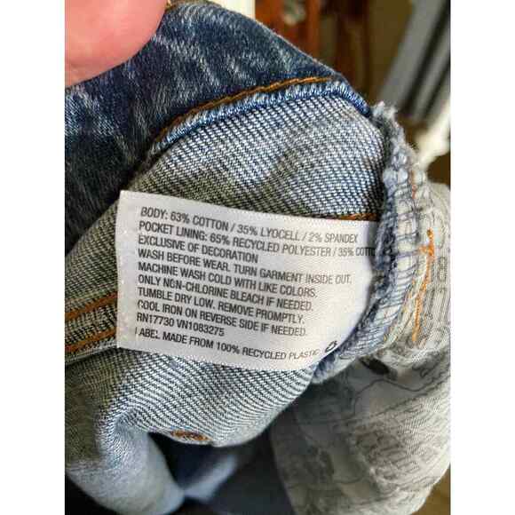 Cat & Jack Girls Jeans Sz 16 Skinny Stretch Blue Sequined Holes Adjustable Waist - Picture 5 of 8